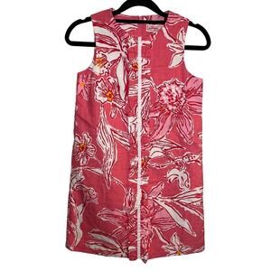 Lilly Pulitzer Girls Salmon Glamorous Life Shift‎ Dress Pink Sz 12 Floral Ruffle